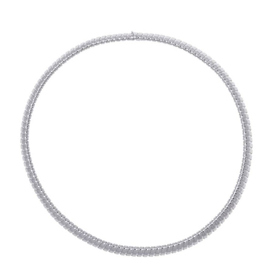 Jewelry Sidney Garber | Single Band Collana Necklace - 14.5" White Gold