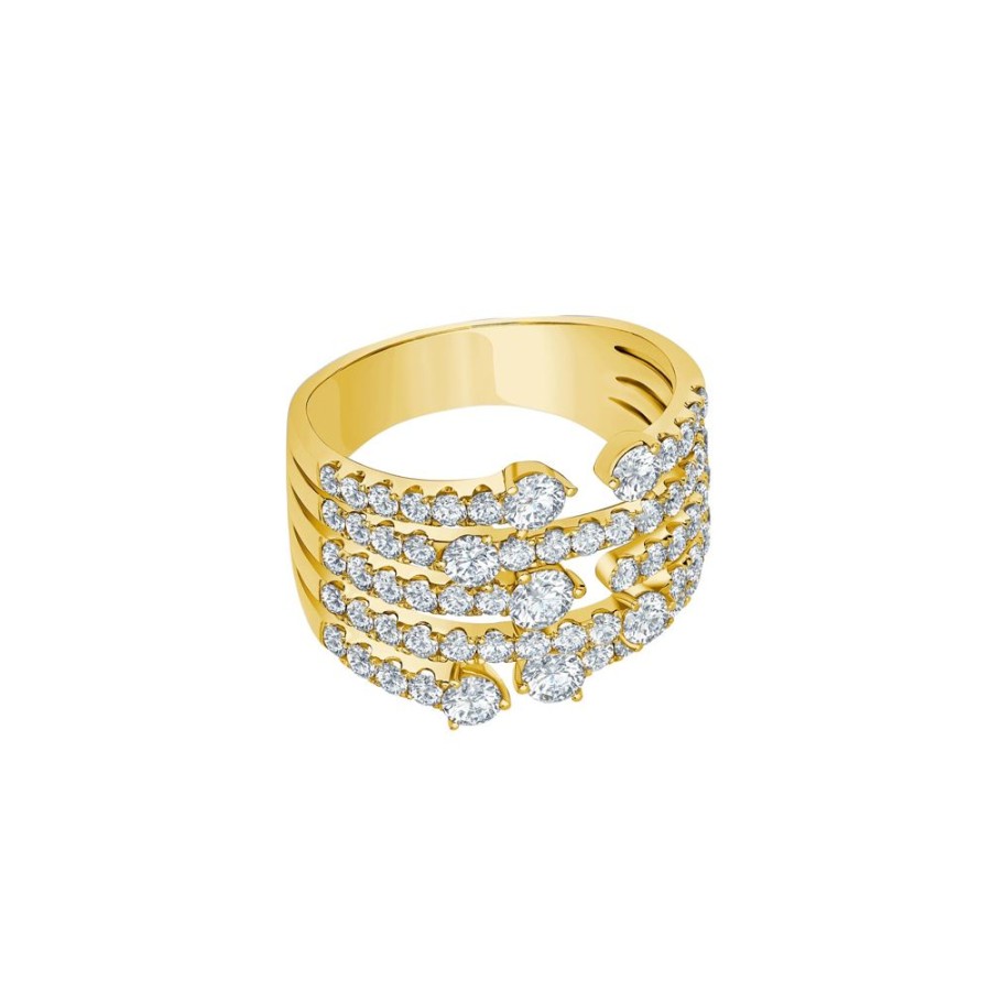 Jewelry Graziela | Medium Cage Diamond Ring - Yellow Gold