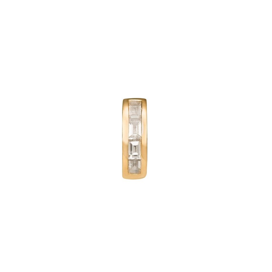 Jewelry Trouver | Half Baguette Huggie 5Mm - Yellow Gold