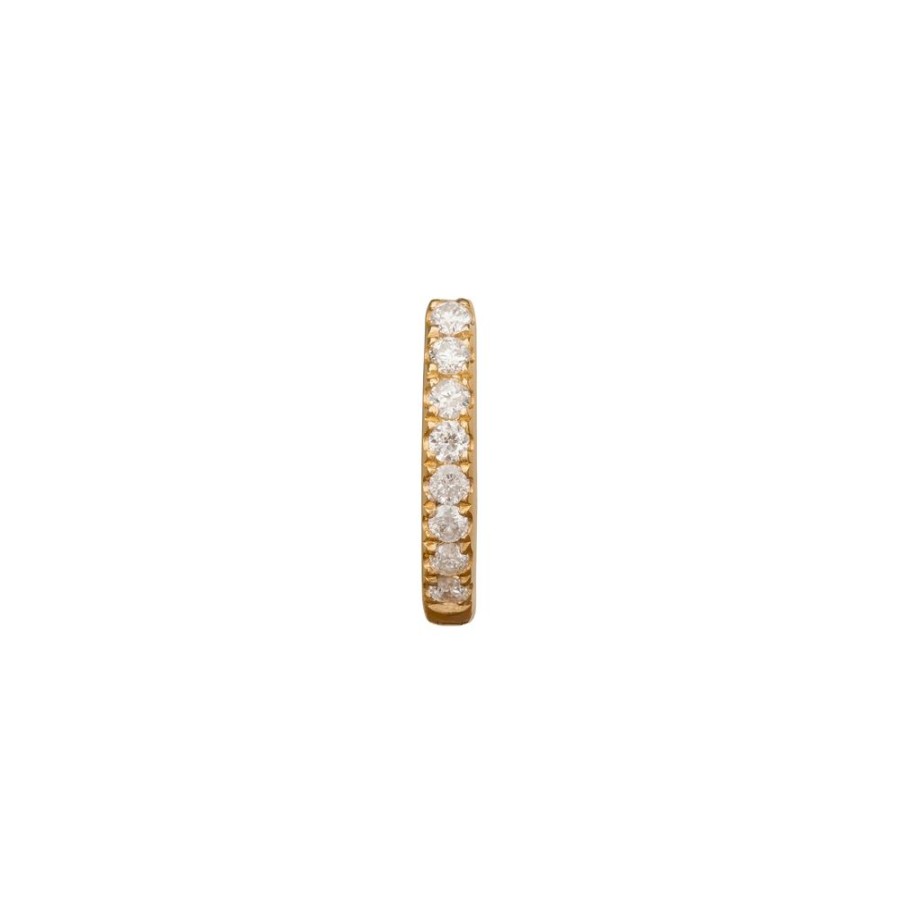 Jewelry Trouver | Half Paved Huggie 6.5Mm - Yellow Gold