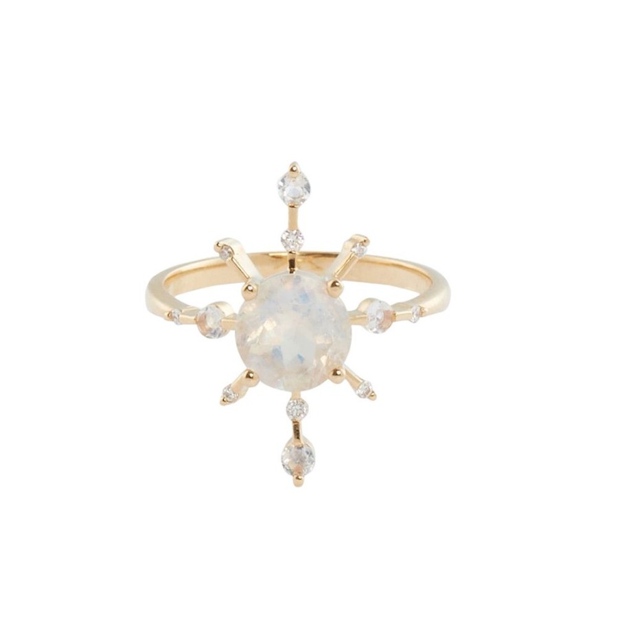 Jewelry YI Collection | Rainbow Moonstone Starburst Ring