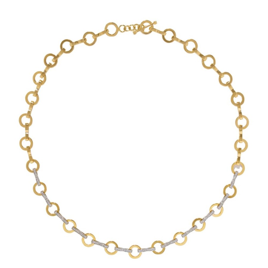 Jewelry Azlee | Heavy Circle Link Pave Chain