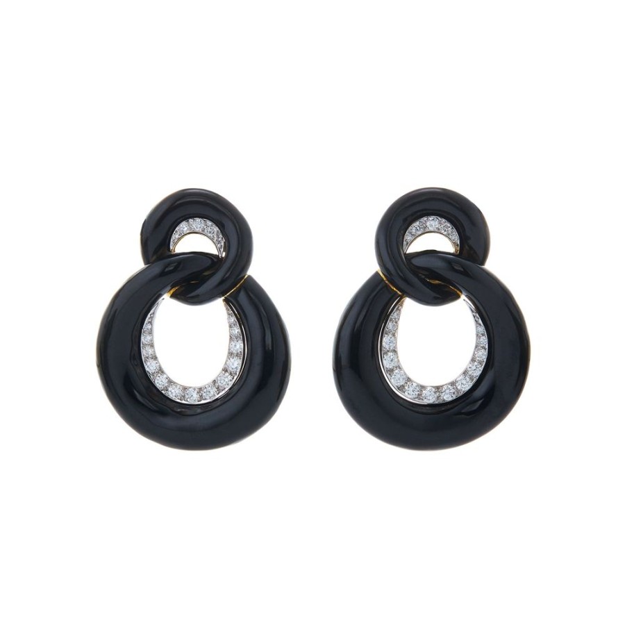 Jewelry David Webb | Black Enamel Diamond Earrings