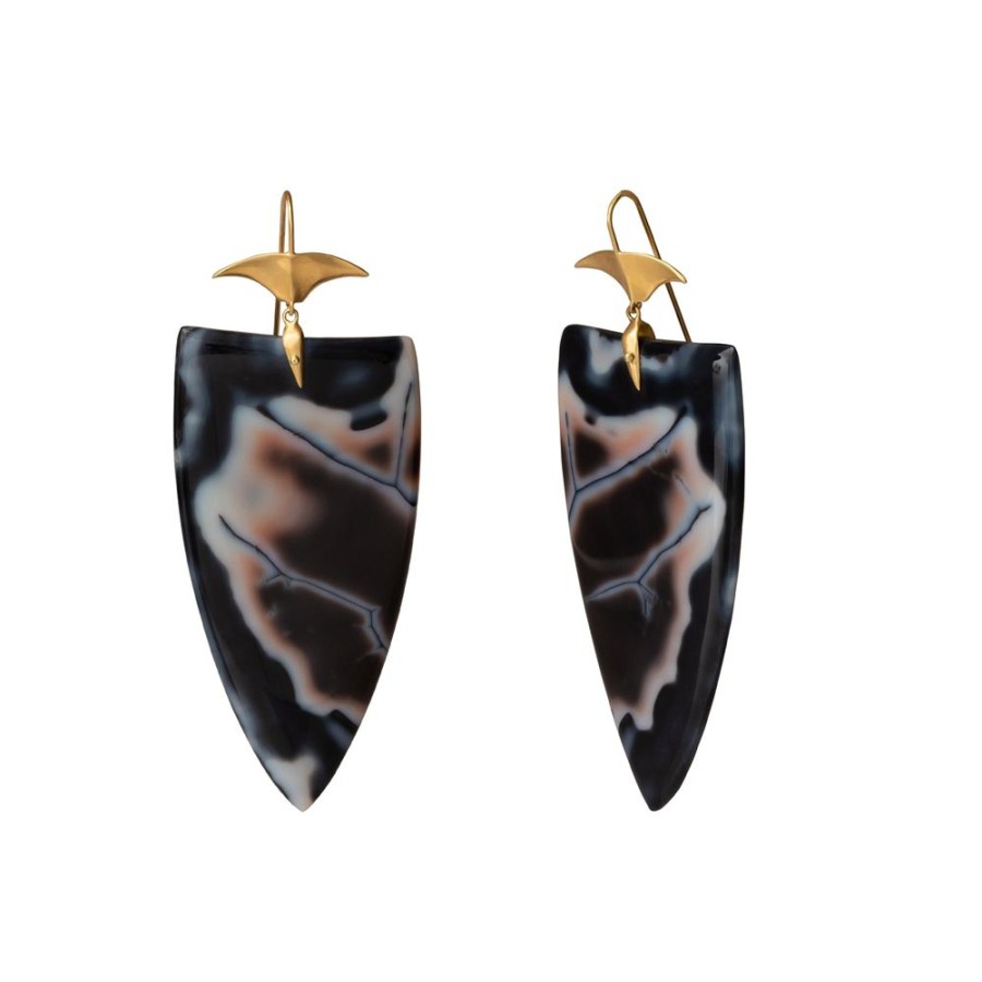 Jewelry Annette Ferdinandsen | Long Agate Arrowhead Drop Earrings