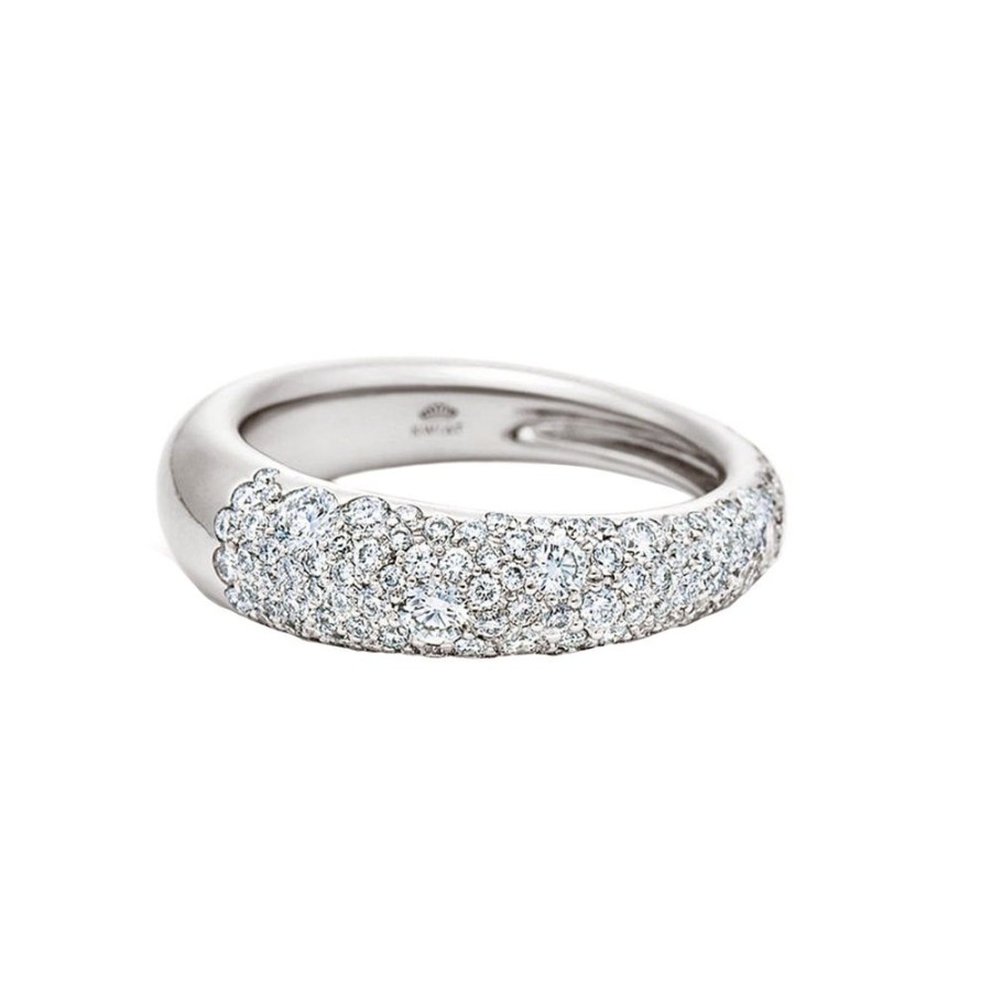 Jewelry Kwiat | Cobblestone Band Ring With Pave Diamonds - White Gold