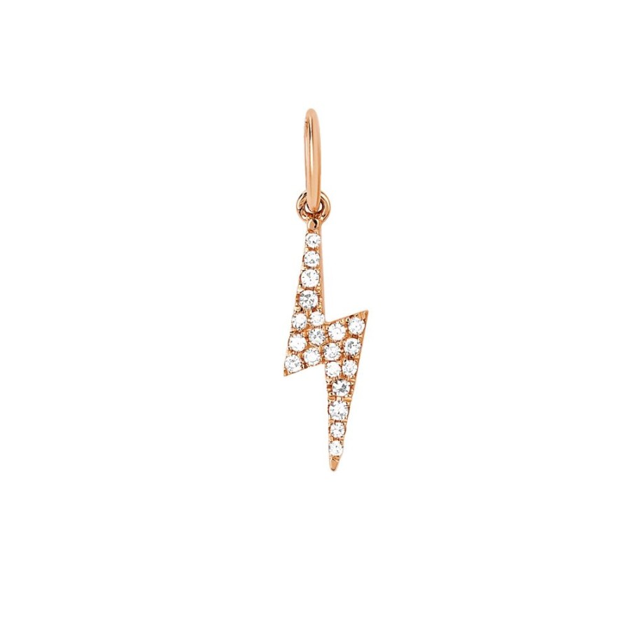 Jewelry EF Collection | Lightning Bolt Diamond Pendant - Rose Gold