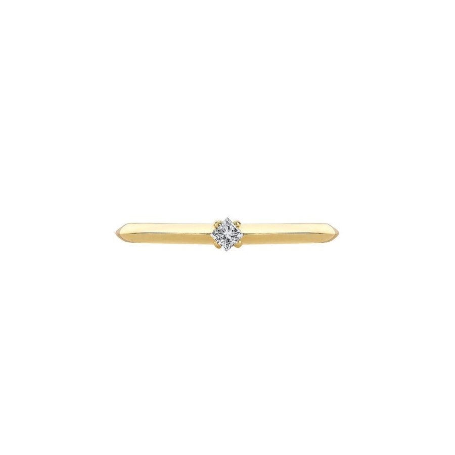 Jewelry Lizzie Mandler | Knife Edge Solitaire Princess Cut Petite Band - Diamond