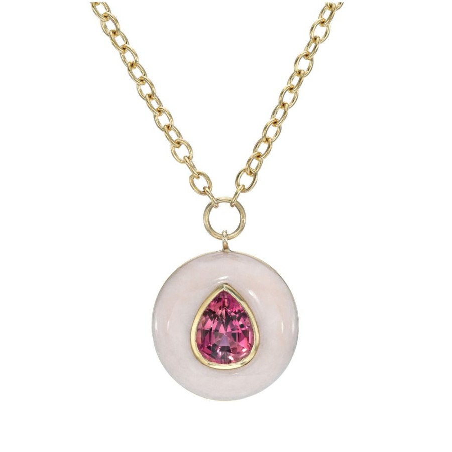 Jewelry Retrouvaí | One-Of-A-Kind Pink Tourmaline Lollipop Pendant Necklace