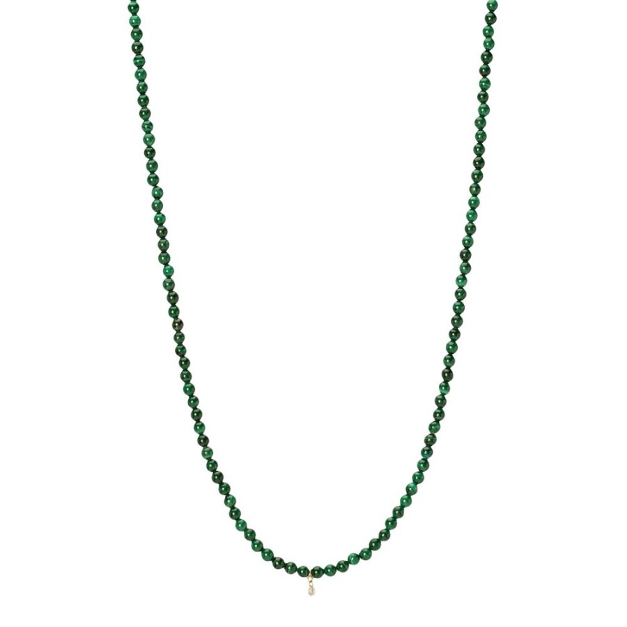 Jewelry Persée Paris | Malachite Necklace - Yellow Gold