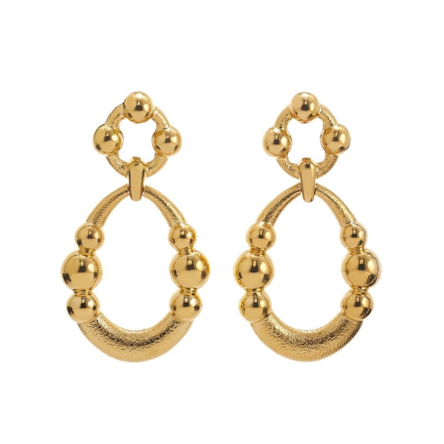 Jewelry David Webb | Hammered Door Knocker Earrings