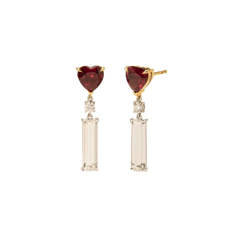 Jewelry YI Collection | Love Drop Earrings - Rhodolite & Topaz