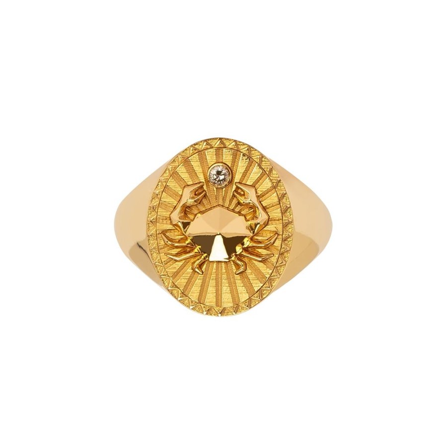 Jewelry Foundrae | Classic Zodiac Signet Ring - Cancer