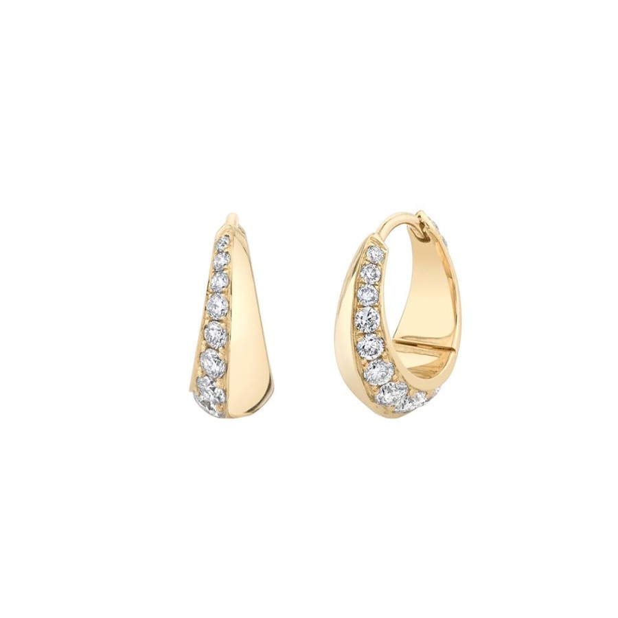 Jewelry Lizzie Mandler | Crescent Diamond Hoops - Medium