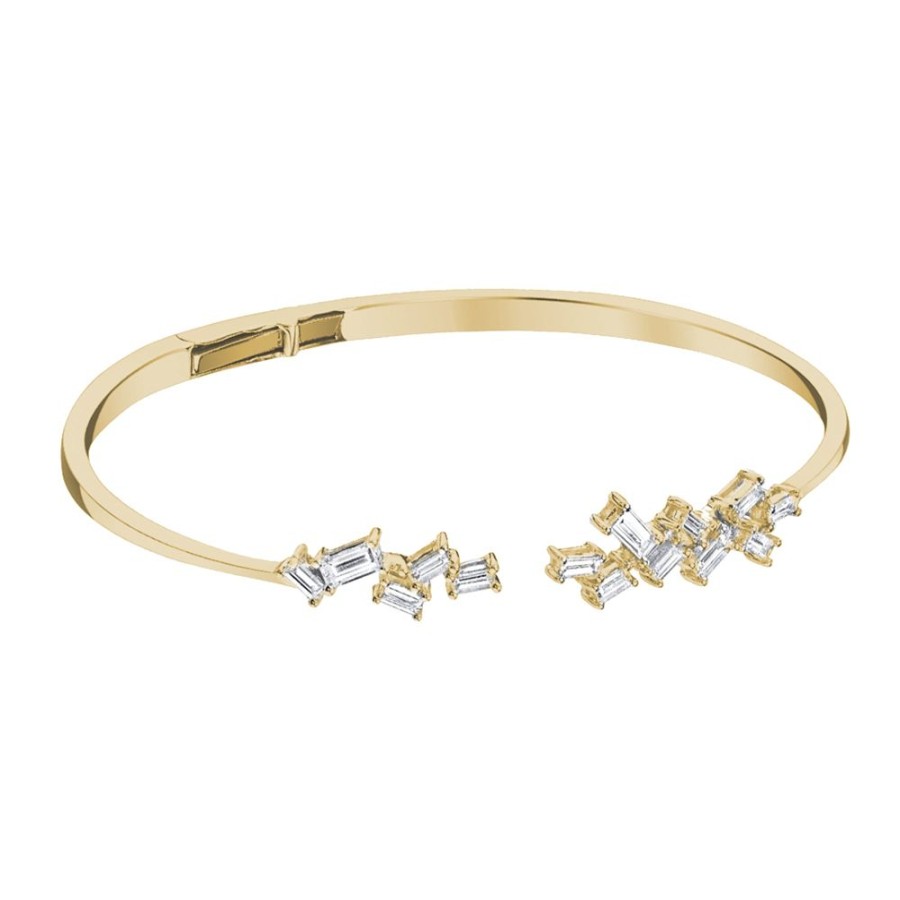 Jewelry Borgioni | Open Hinged Bangle - Yellow Gold