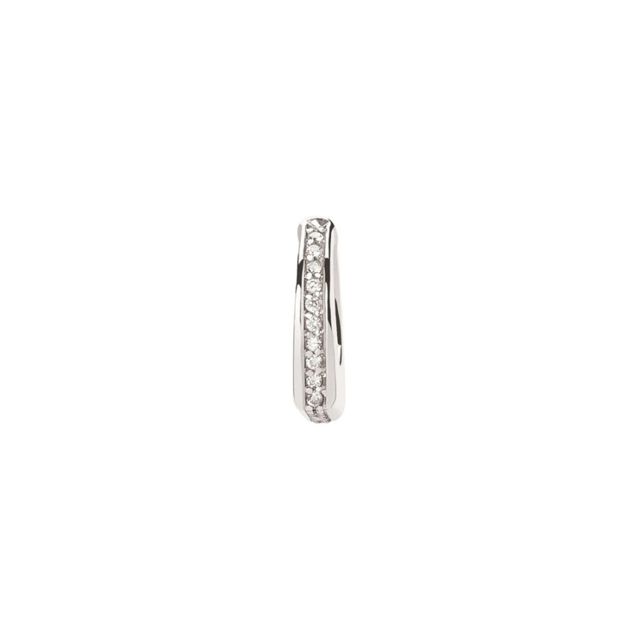 Jewelry Prasi | Dois Irmaos Semi Diamond Mini Huggie - White Gold