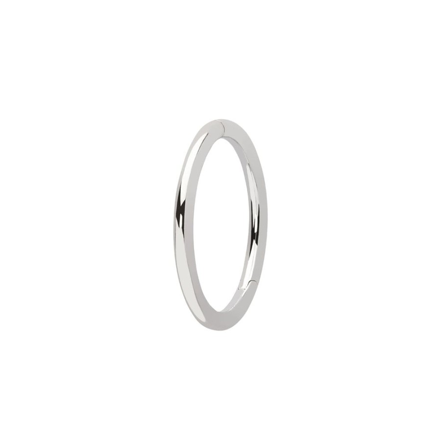 Jewelry Trouver | Solid Round Huggie 9.5Mm - White Gold