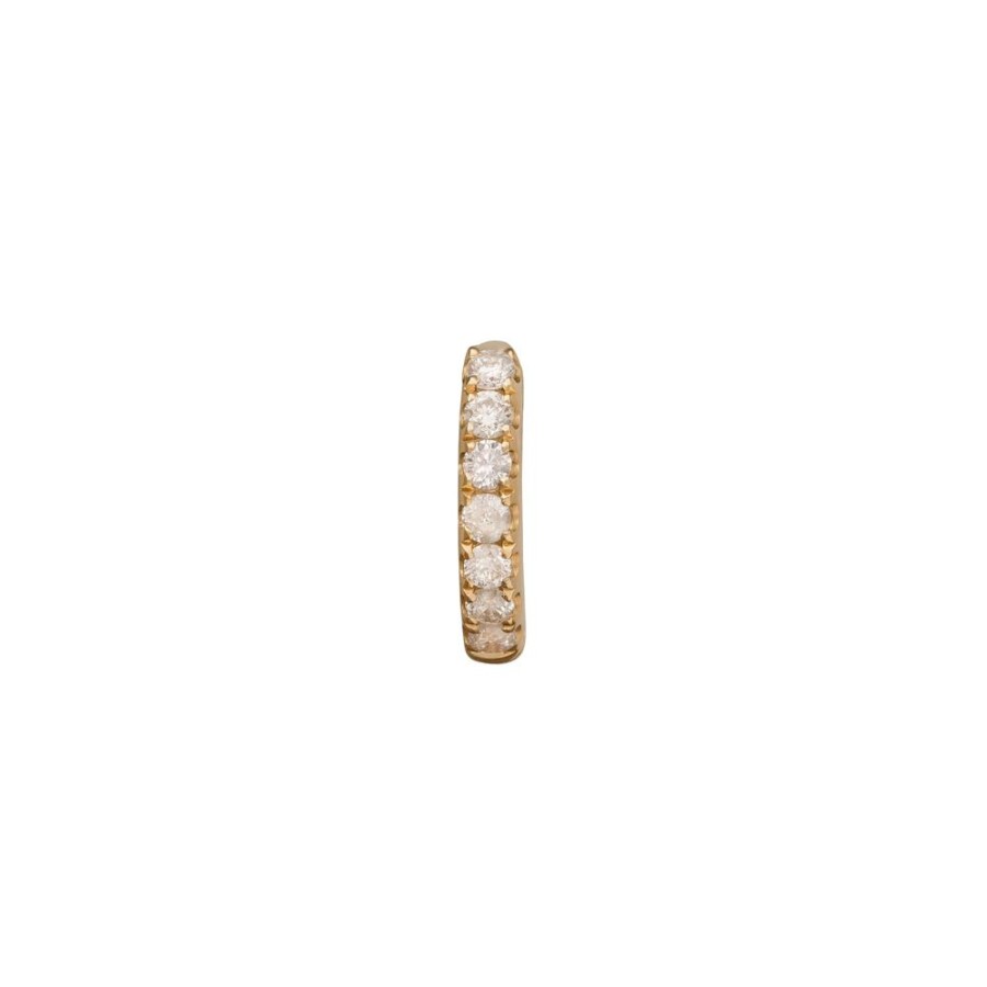 Jewelry Trouver | Paved Huggie 5Mm - Yellow Gold