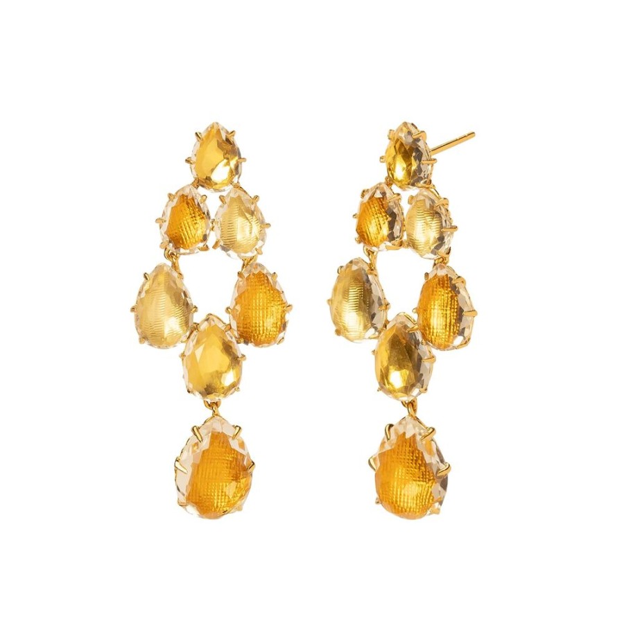 Jewelry Larkspur & Hawk | Caterina Swag Drop Earrings - Multi-Sunflower