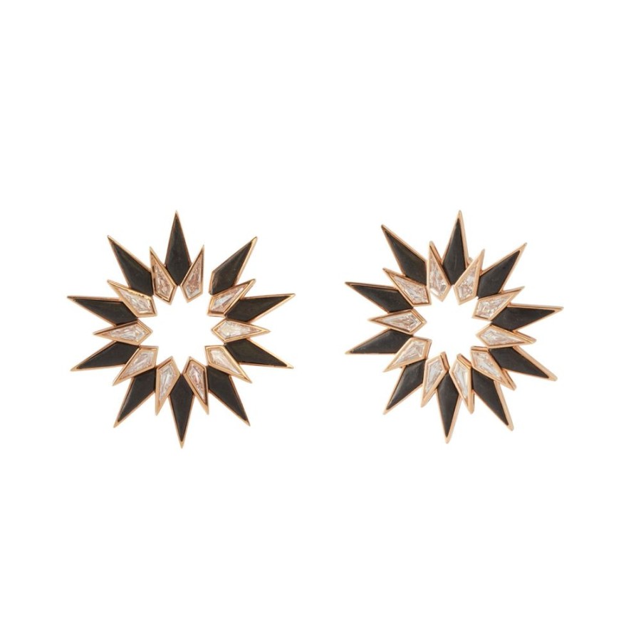 Jewelry Arunashi | Kite And Carbon Fiber Sunburst Earrings