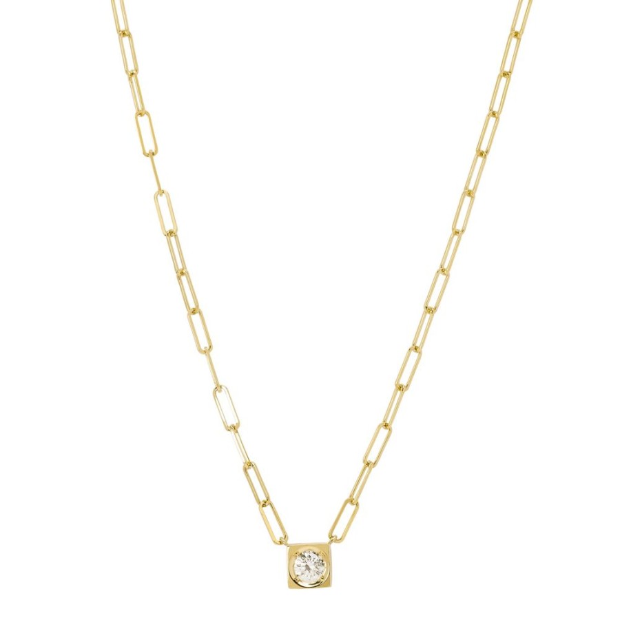 Jewelry Dinh Van | Le Cube Diamant Large Necklace - Yellow Gold