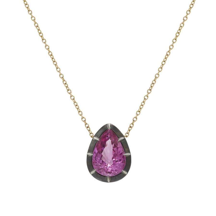 Jewelry Fred Leighton | Collet Pear-Shaped Necklace - Pink Sapphire