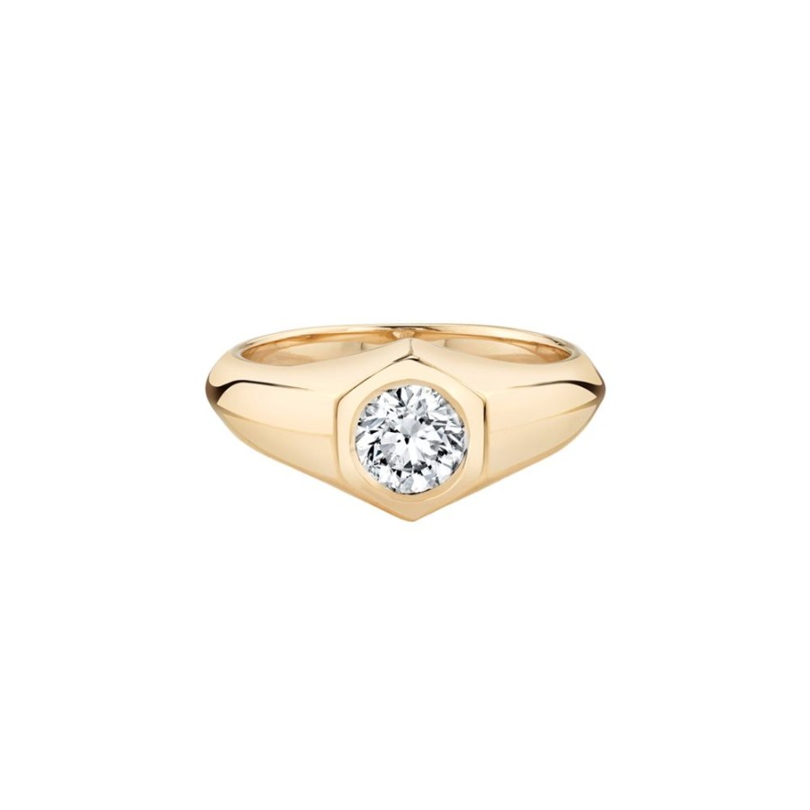 Jewelry Lizzie Mandler | Birthstone Signet Ring - April Diamond