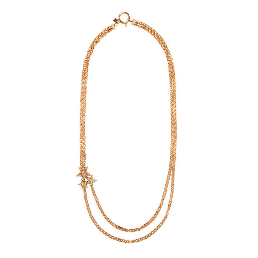 Jewelry Selim Mouzannar | Istanbul Tourmaline Double Chain Necklace - Rose Gold