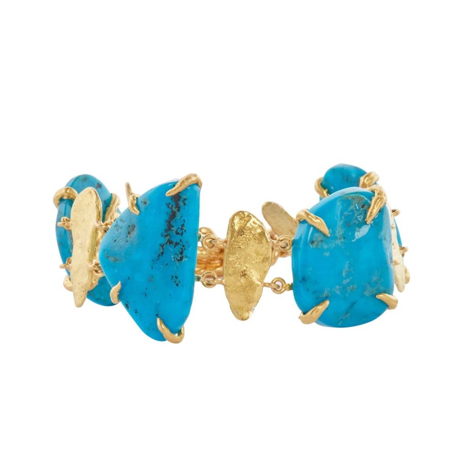 Jewelry Lisa Eisner Jewelry | Kingman Turquoise And Gold Nugget Bracelet