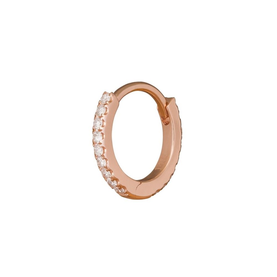 Jewelry Trouver | Paved Huggie 8Mm - Rose Gold