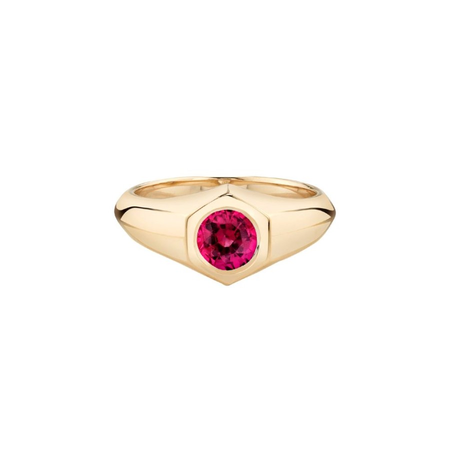 Jewelry Lizzie Mandler | Birthstone Signet Ring - July Ruby