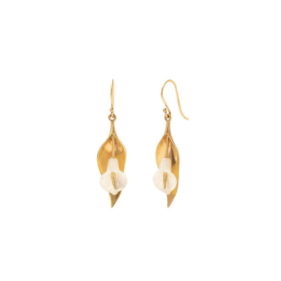 Jewelry Annette Ferdinandsen | Small Cala Lily Earrings - Mother Of Pearl