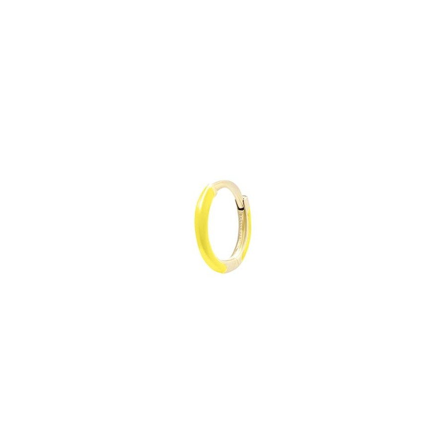 Jewelry Persée Paris | Enamel Yellow Hoop - Yellow Gold