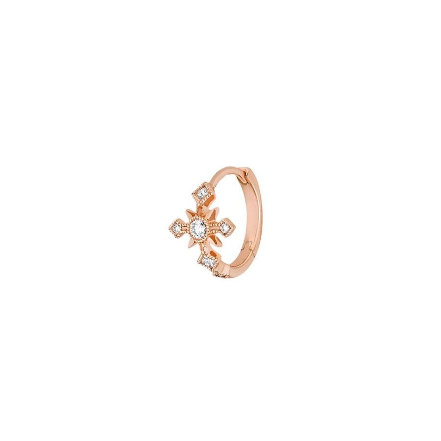 Jewelry Stone Paris | Glory Diamond Tiny Hoop - Rose Gold