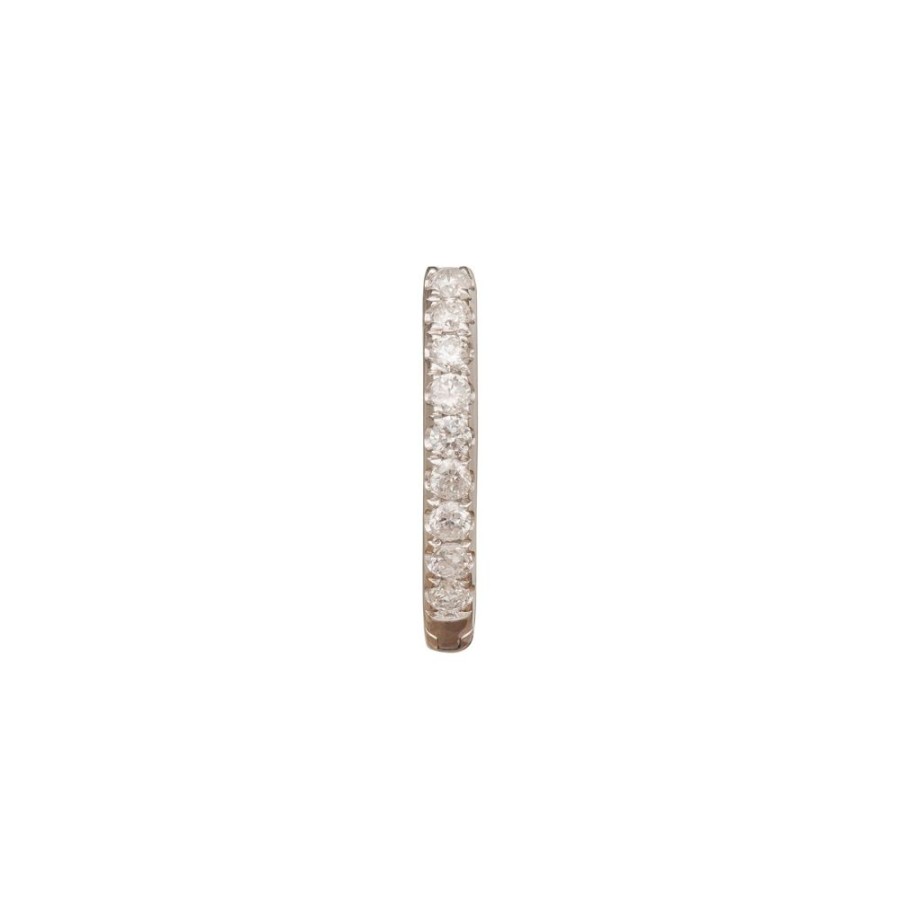 Jewelry Trouver | Paved Huggie 8Mm - White Gold