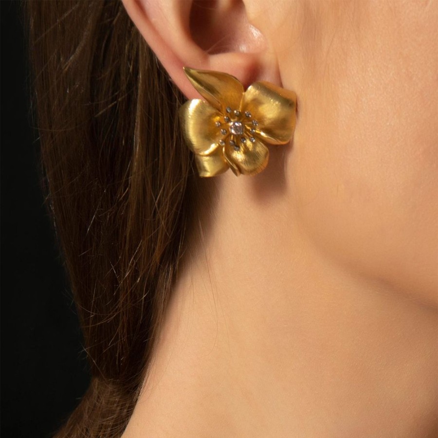 Jewelry Aida Bergsen | Flora Earrings With Diamonds