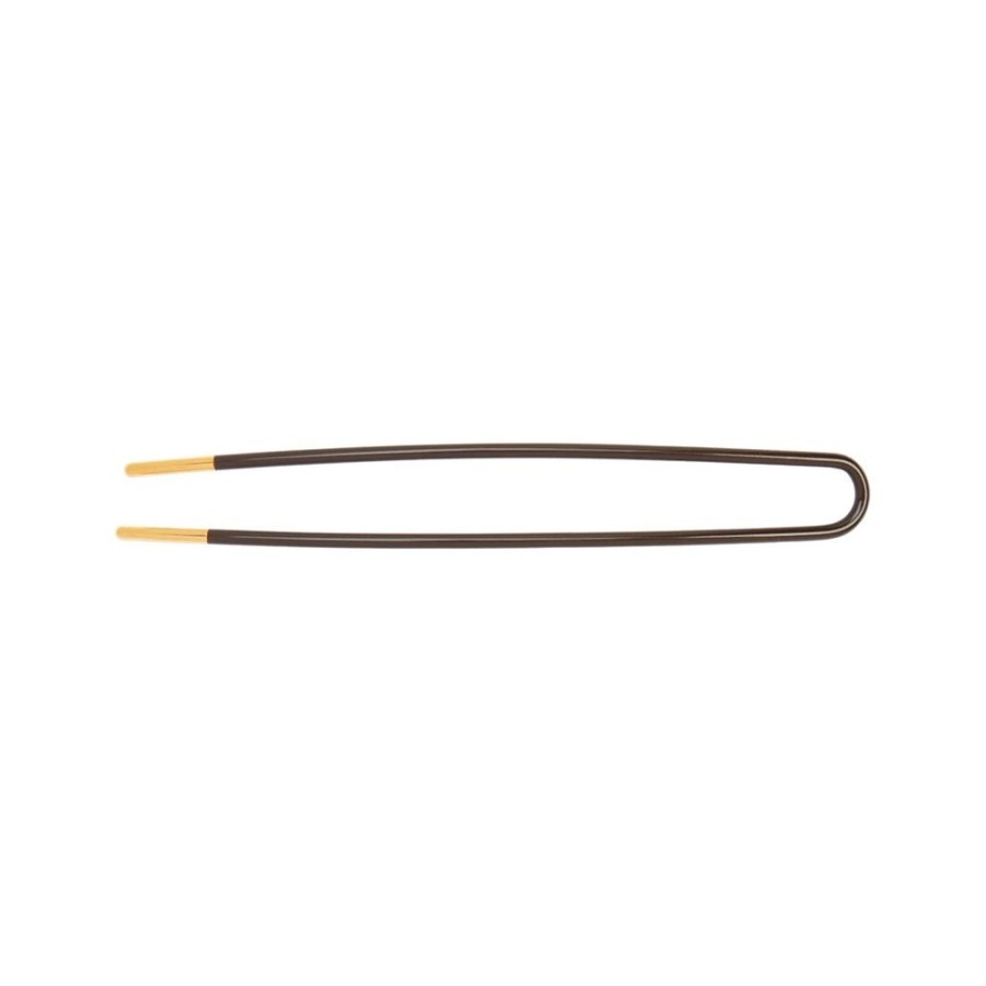 Jewelry Trouver | Brown Enamel Gold Plated Hair Pin