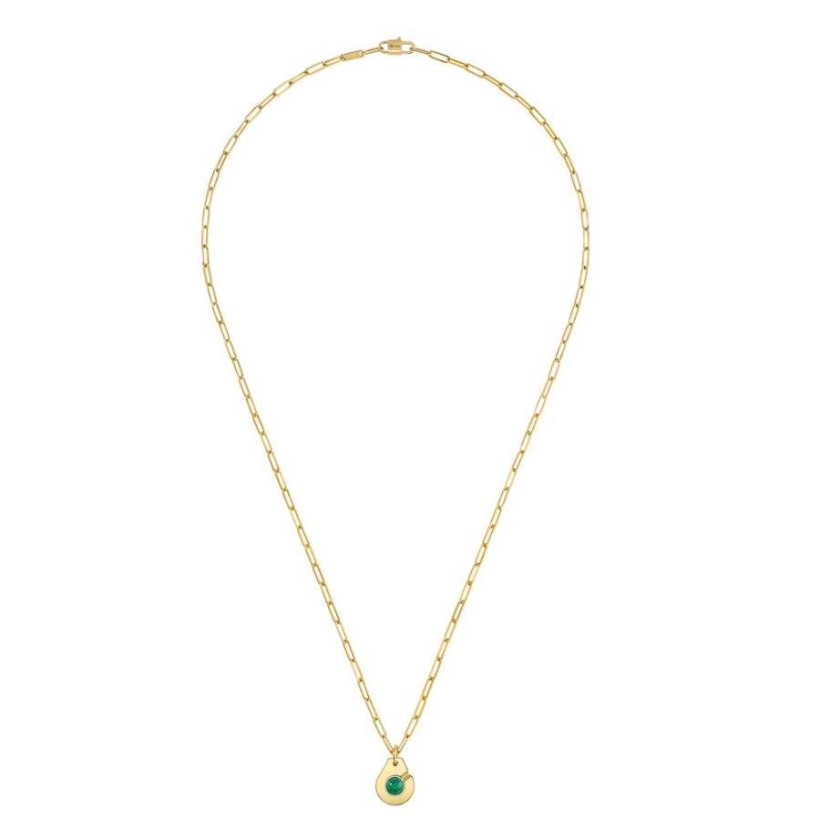 Jewelry Dinh Van | Menottes Malachite Pendant Chain Necklace