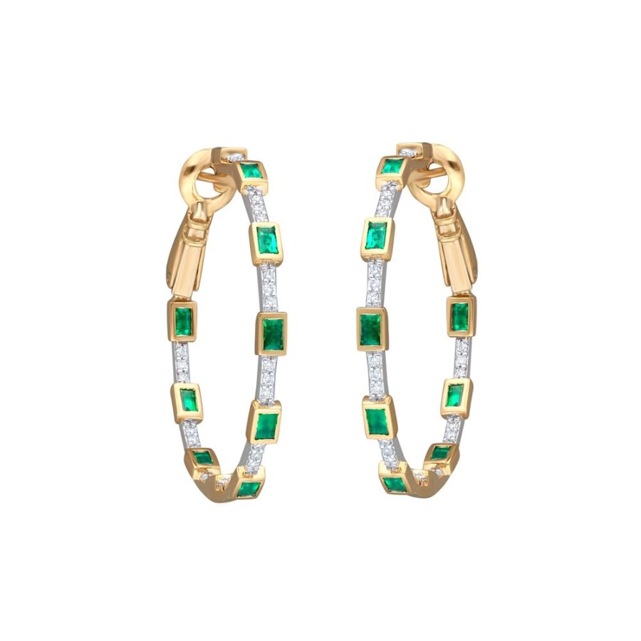 Jewelry Moksh | Paro Hoop Earrings - Emerald