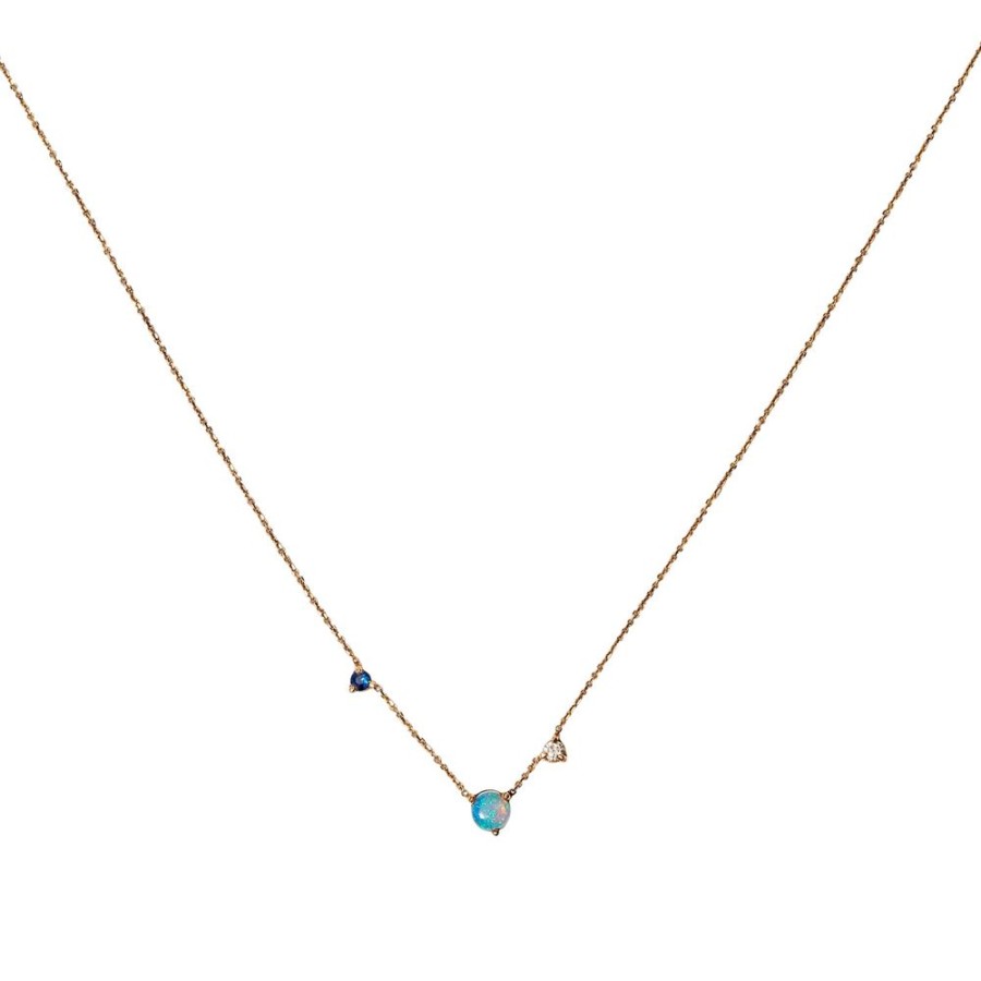 Jewelry WWAKE | Three Step Necklace - Sapphire, Opal & Diamond