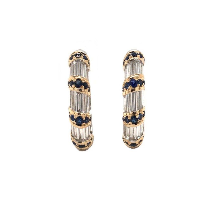 Jewelry Moksh | Small Nuur Hoop Earrings - Blue Sapphire