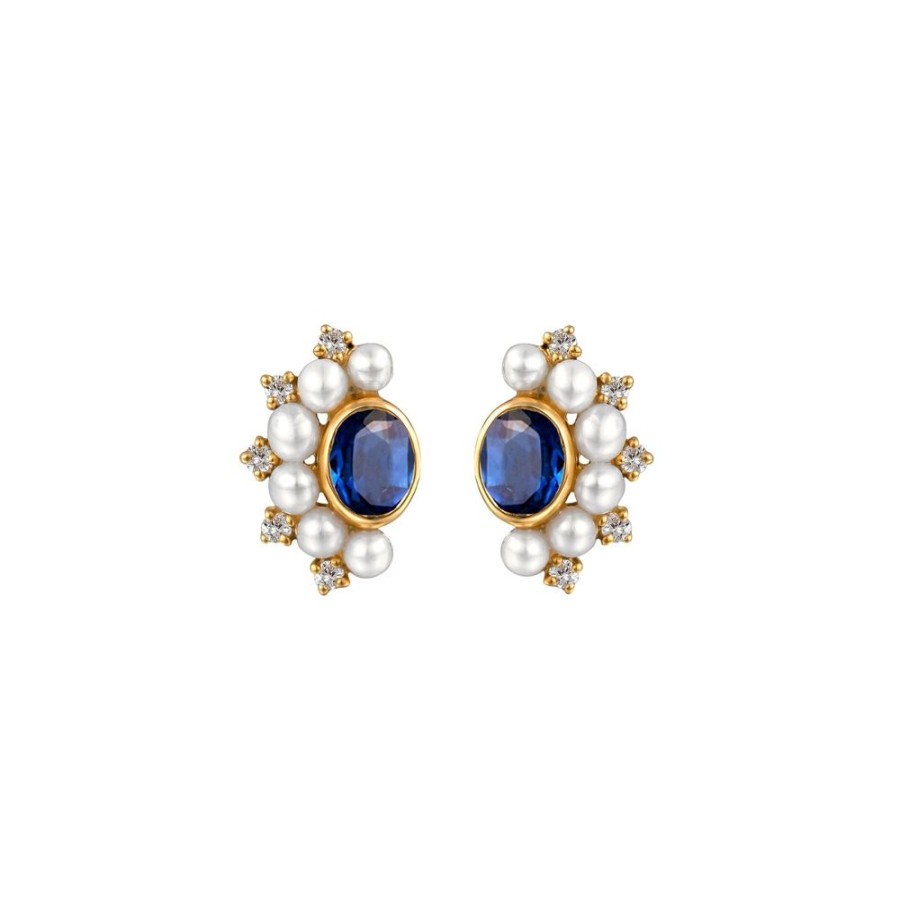 Jewelry Moksh | Kyoto Medium Earrings - Sapphire