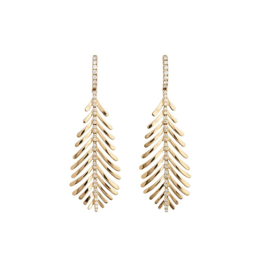 Jewelry Sidney Garber | Plume Earrings - Yellow Gold