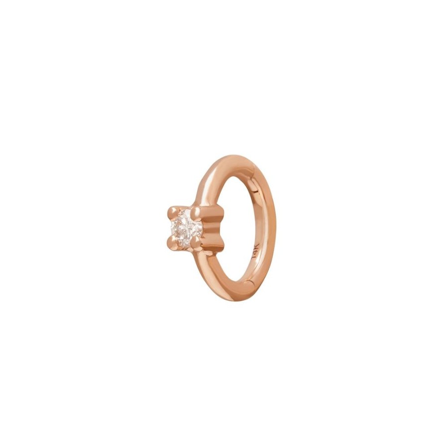 Jewelry Trouver | Round Prong Huggie 5Mm - Rose Gold