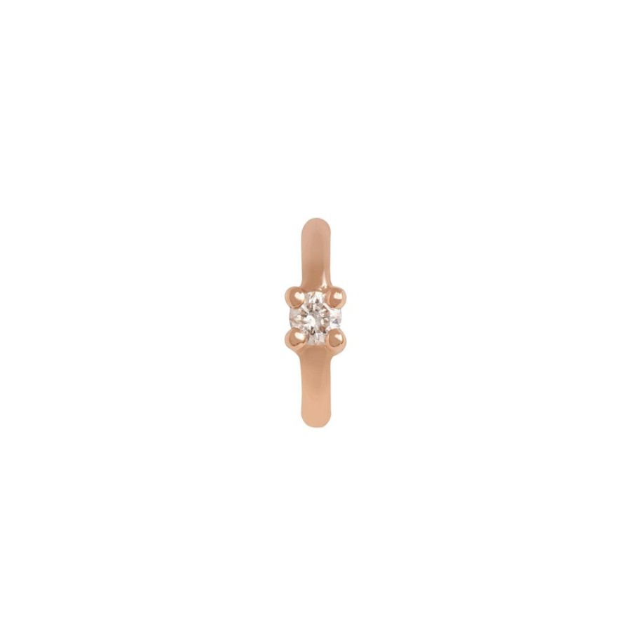 Jewelry Trouver | Round Prong Huggie 5Mm - Rose Gold