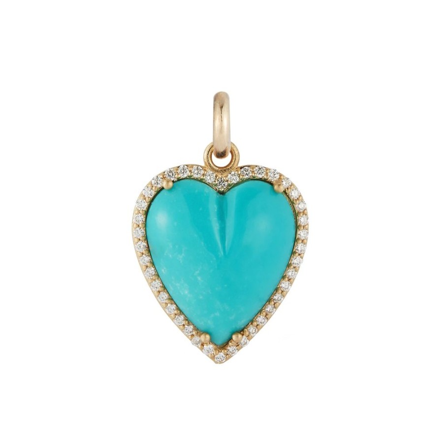 Jewelry Storrow | Alana Heart Charm - Turquoise And Diamond