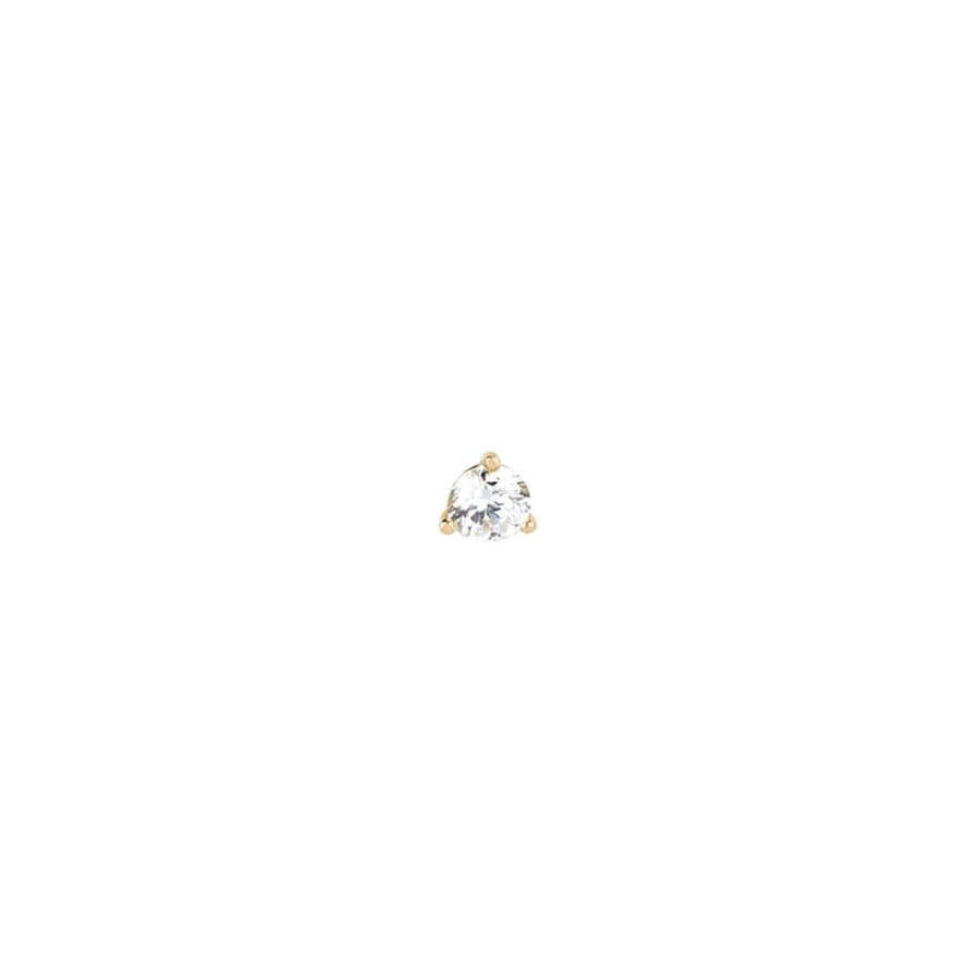 Jewelry EF Collection | Solitaire Diamond Stud - Yellow Gold