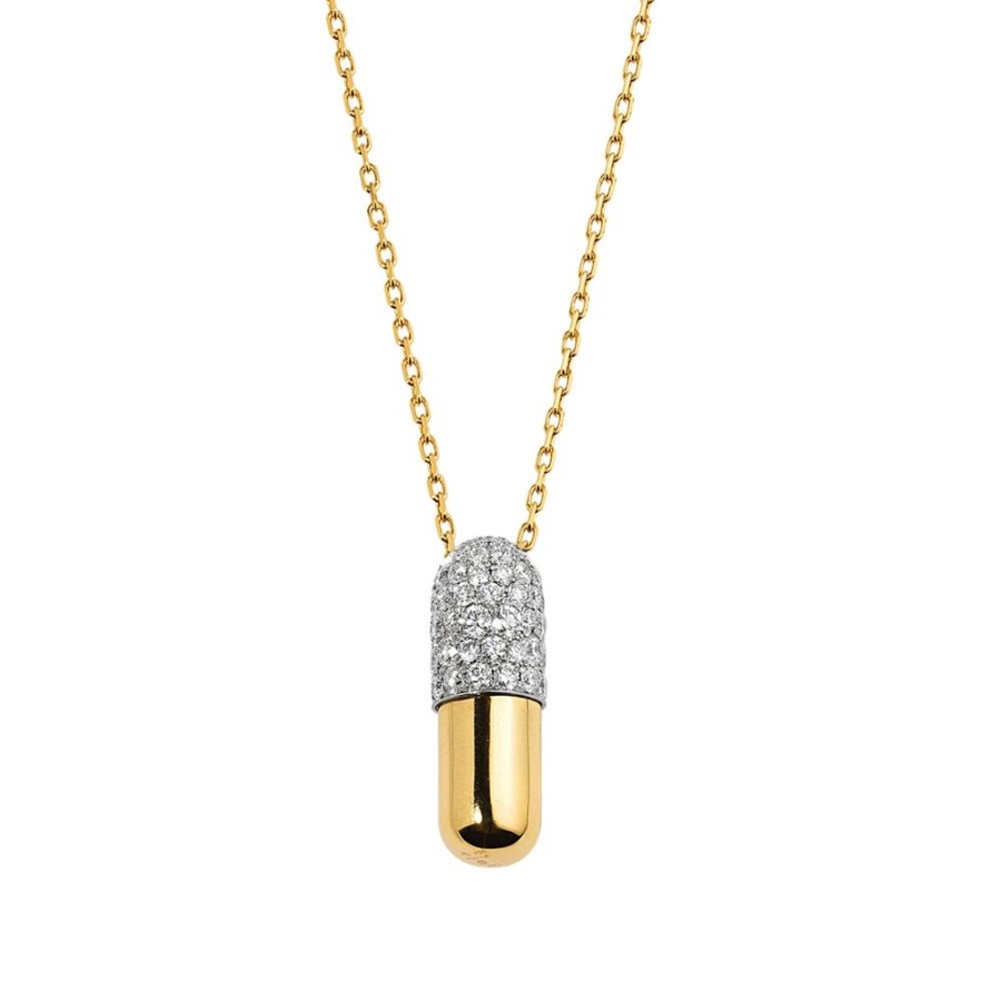 Jewelry Elior | Large Pill Pendant Diamond Necklace