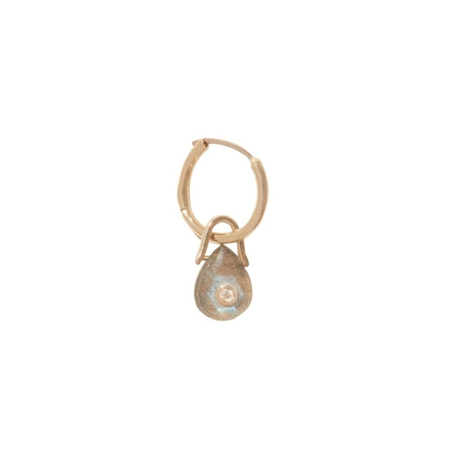 Jewelry Pascale Monvoisin | Orso Hoop - Labradorite And Diamond