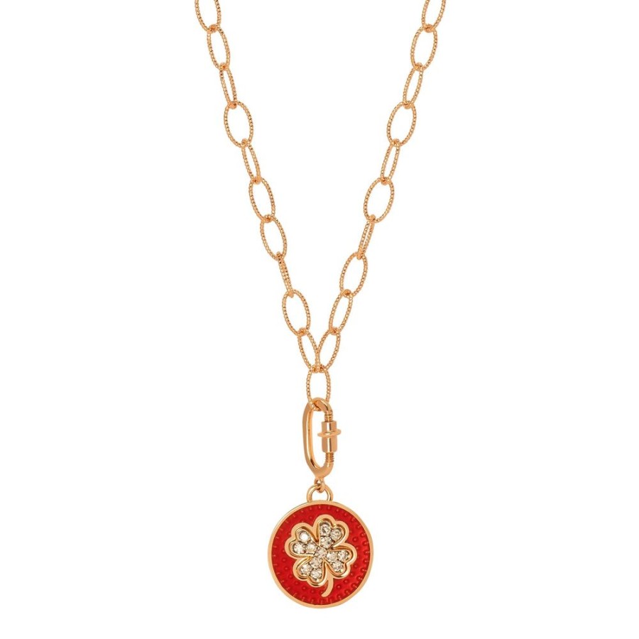 Jewelry Selim Mouzannar | Kastak Four Leaf Clover Diamond Charm - Red Enamel