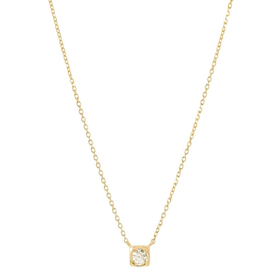 Jewelry Dinh Van | Le Cube Diamant Medium Necklace - Yellow Gold